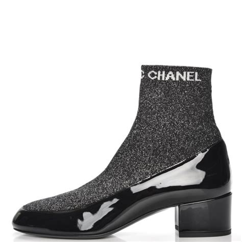 chanel fabric patent short boots|Short boots .